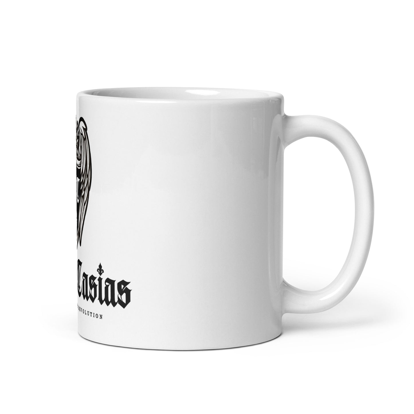 Shane Casias Custom Jewelry Revolution White glossy mug