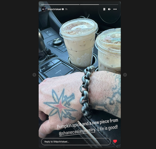Chris Kael of Five Finger Death Punch Rocks Rolo Bracelet - Shane Casias Custom Jewelry Revolution