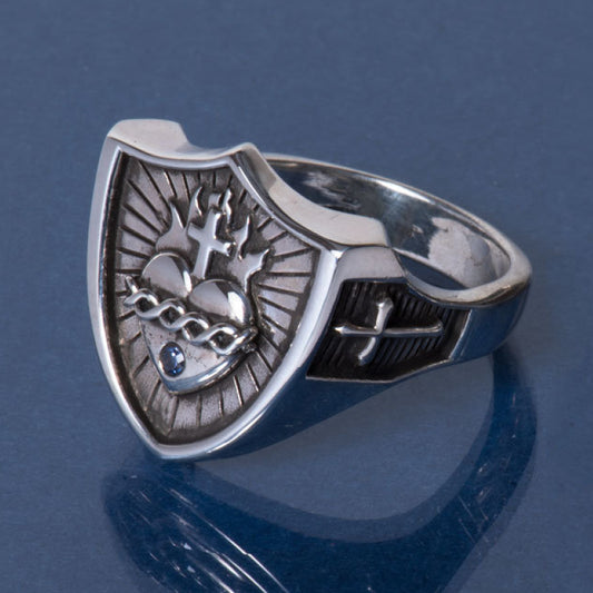 Silver Sacred Heart Cross Ring Shane Casias Custom Jewelry Revolution
