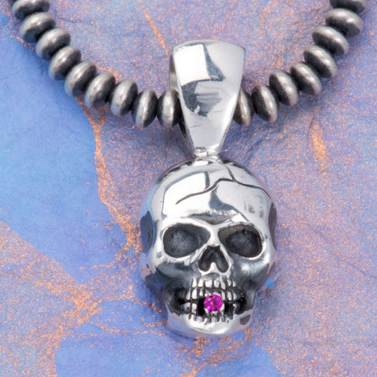 Skull Gemstone Silver Pendant Shane Casias Custom Jewelry Revolution