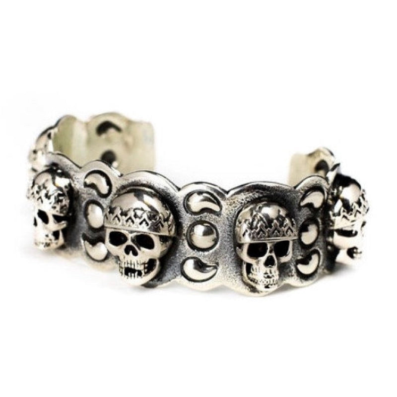Silver Skulls Cuff Shane Casias Custom Jewelry Revolution
