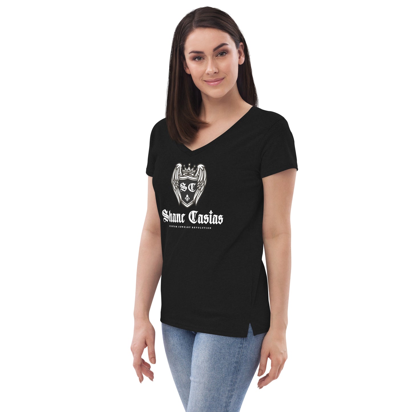 Shane Casias Custom Jewelry Revolution - Women’s recycled v-neck t-shirt